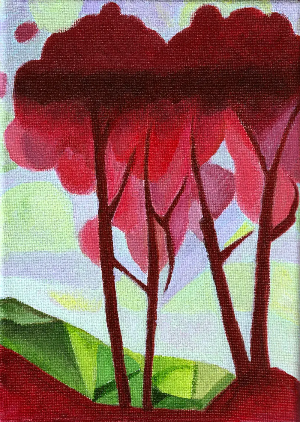Abstract tree red